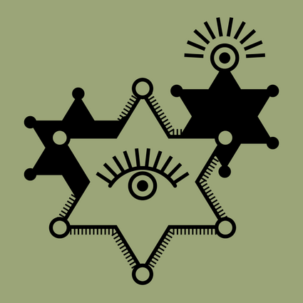 Illustration von drei sechseckigen Sternen.