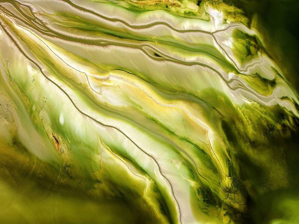 Grün-gelblich gefärbtes Wasser.