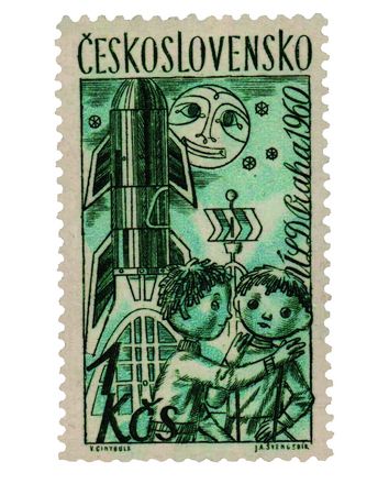 Briefmarke der gestohlene Mond aus der Tschechoslowakei - Leibniz Magazin