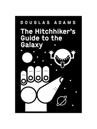 Buchcover Grafik von "The Hitchhiker's Guide to the Galaxy"