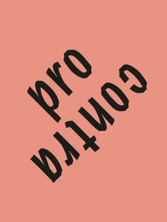 Eine rosarote Kachel mit dem Schriftzug "Pro und Contra"