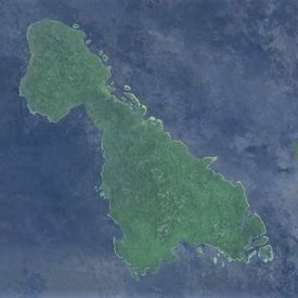 Luftaufnahme der Insel Malakula.