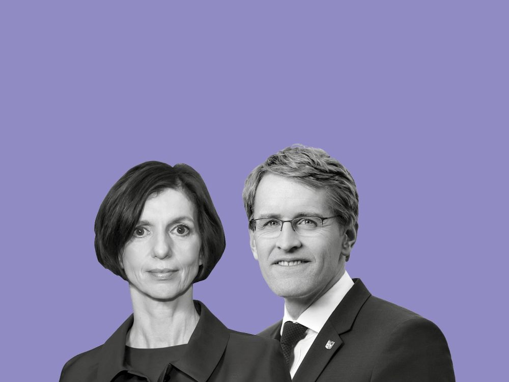 Porträt von Jutta Allmendinger und Daniel Günther.
